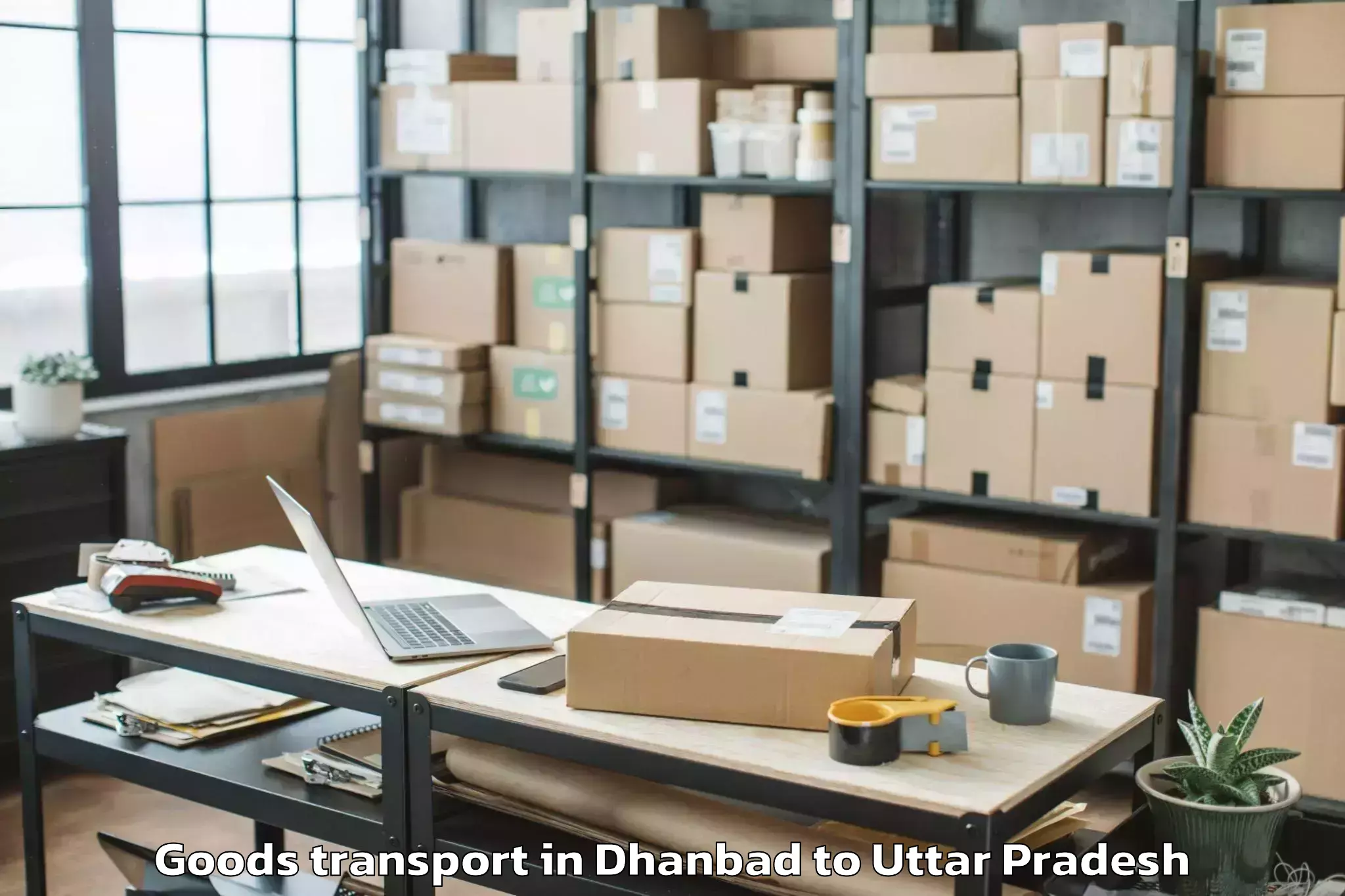 Leading Dhanbad to Bangarmau Goods Transport Provider